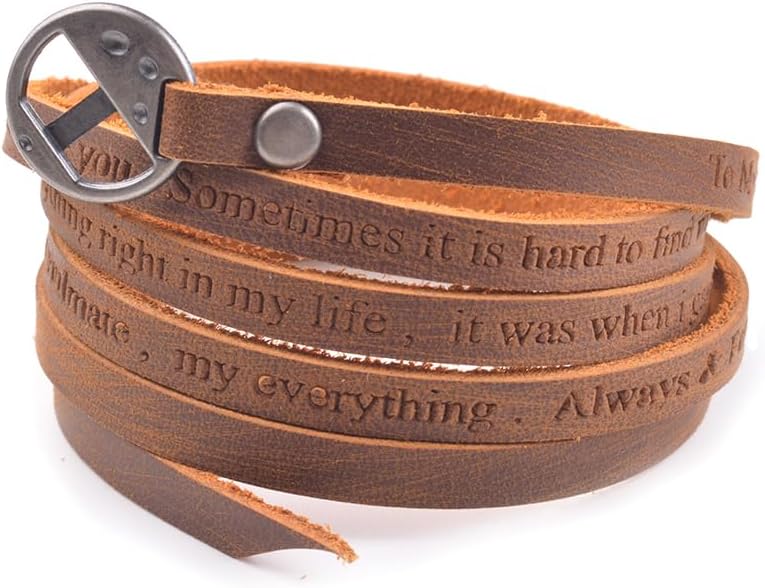 Rantanto Genuine Leather Wrap Bracelets Trendy Western Stackable Cuff Adjustable Boho Layered Bracelet Jewelry For Men Women - Image 5